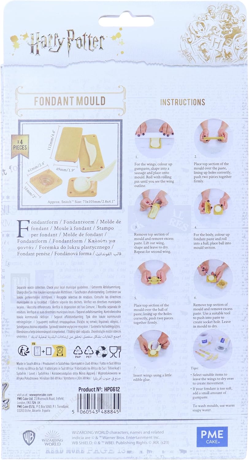 Quidditch Golden Snitch - Harry Potter Fondant Mould, Set of 4,