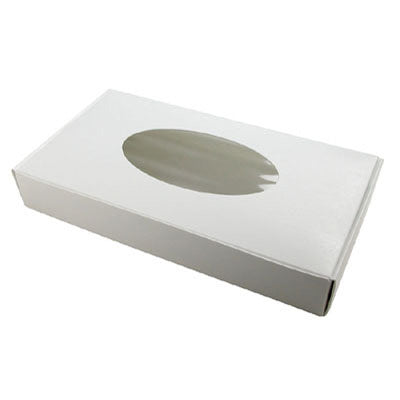 White Candy Box w/Window 1/2 lb