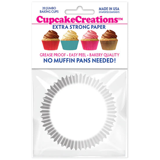 Jumbo White Baking Cups - Cupcake Creations