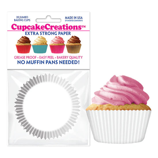 Jumbo White Baking Cups - Cupcake Creations