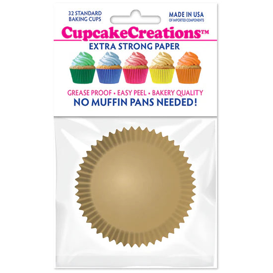 Gold Greaseproof Liner - Cupcake Creations