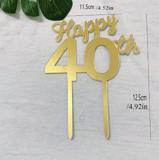 Happy 40th Cake Topper
