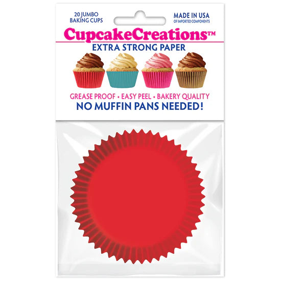 Jumbo Red Baking Cups - Cupcake Creations