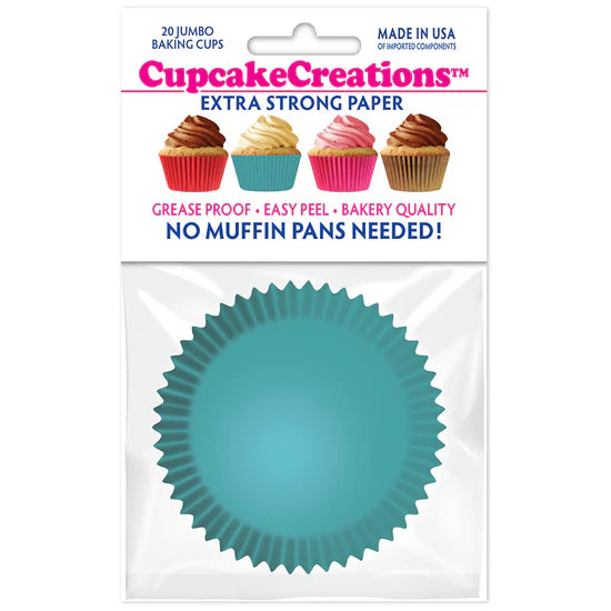 Jumbo Turquoise Baking Cups - Cupcake Creations