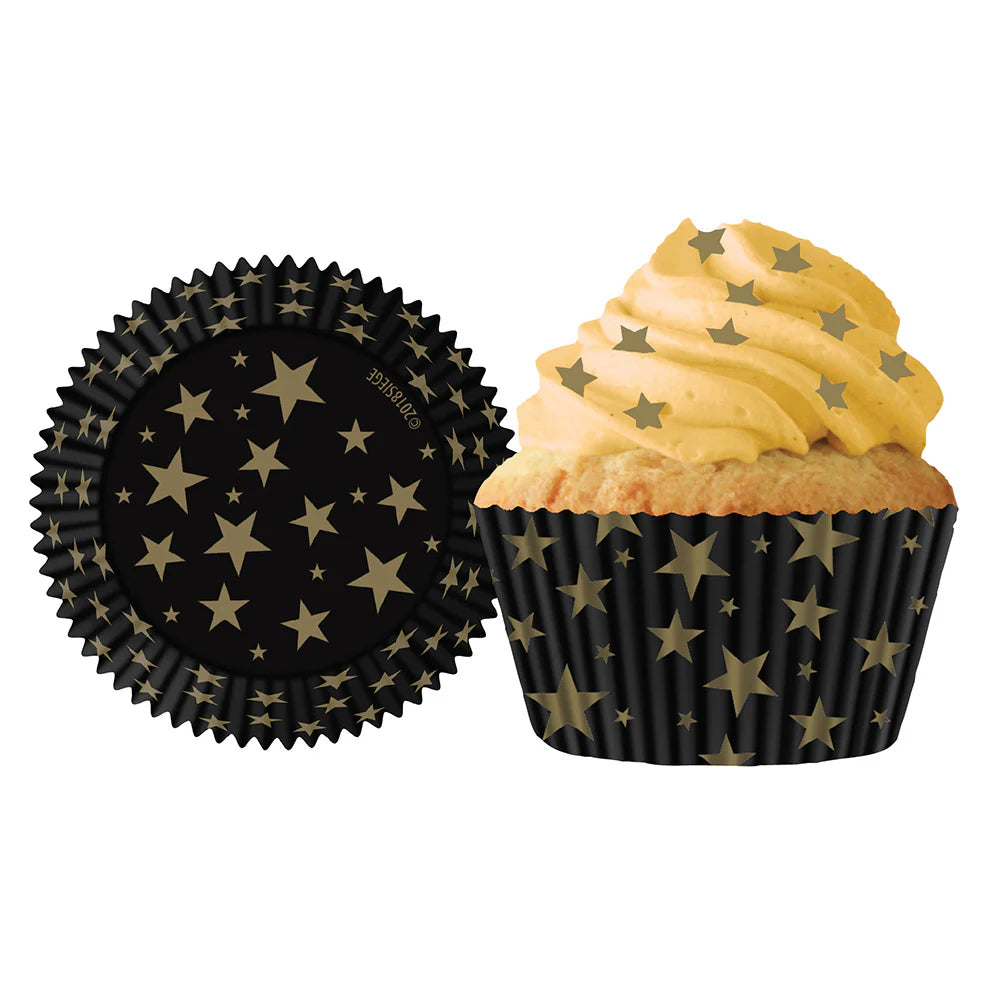 Gold Stars Baking Cups