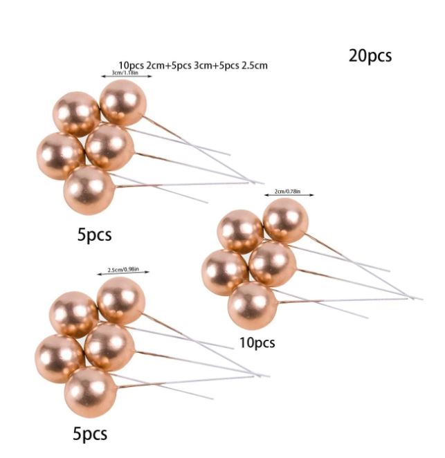 20pcs Mixed Size Gold Foam Balls