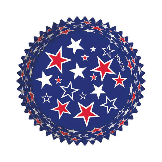 Red, White & Blue Stars on Blue Baking Cups - Cupcake Creations