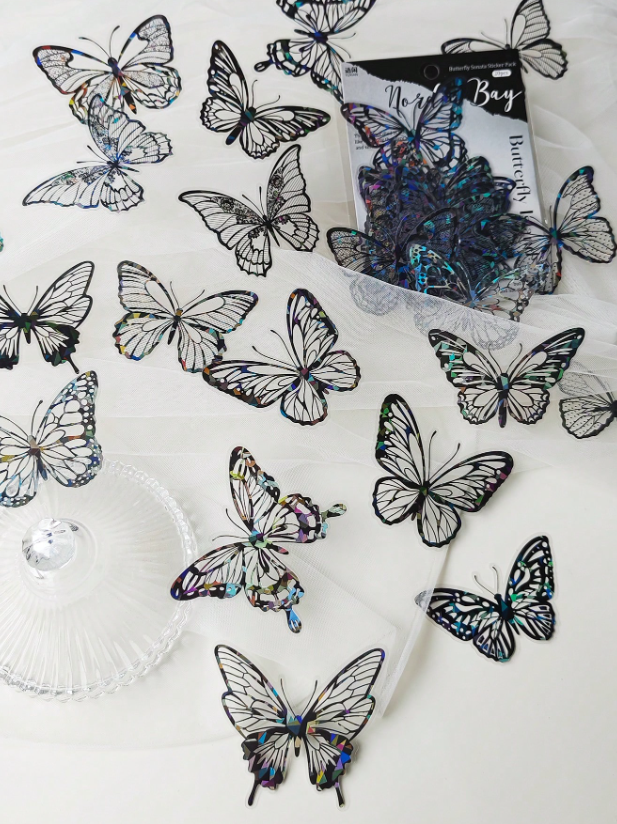 20pcs Black Butterfly & Shell