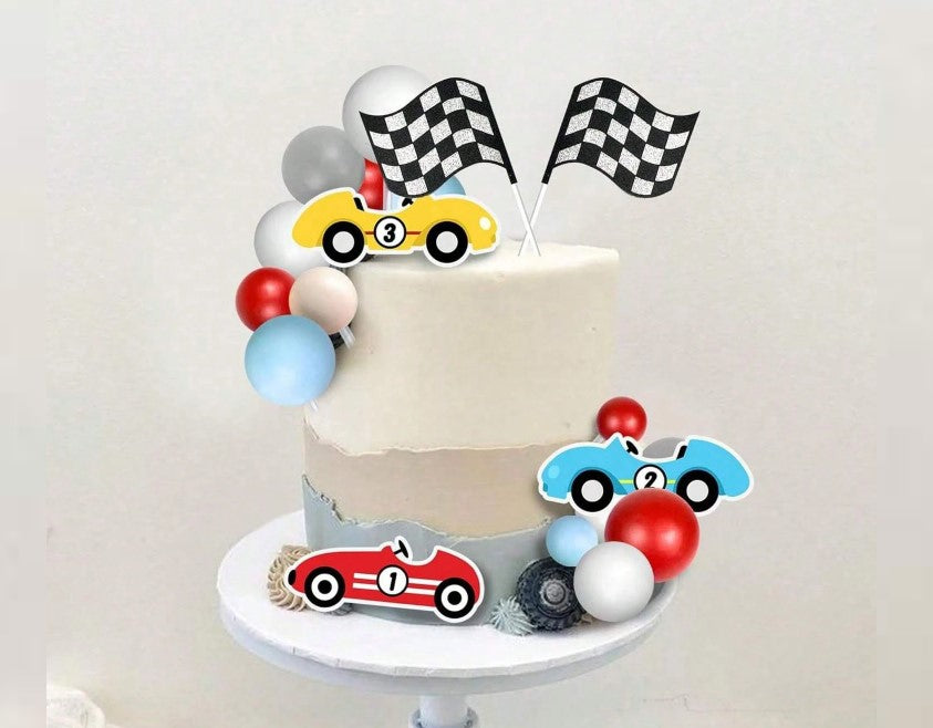 25 PCS Race Car Birthday Cake Topper