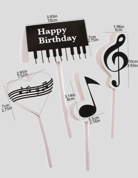 Modern Music Note Pattern Topper