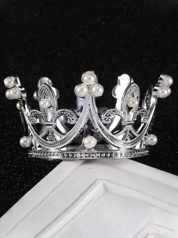 Silver Crown Cake Topper