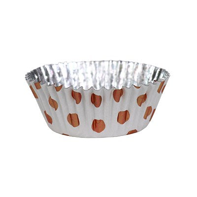 Cupcake Cases Foil Lined - Rose Gold Foil Polka Dots Pk/30