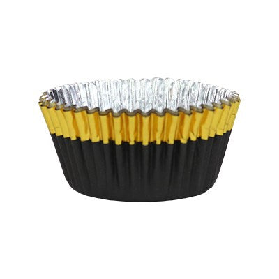 Black with Gold Foil Trim Cupcake Liner