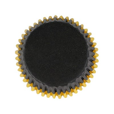 Black with Gold Foil Trim Cupcake Liner