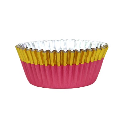 Pink with Gold Foil Trim Cupcake Liner