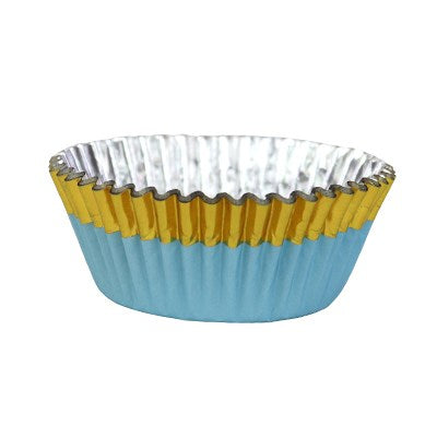Blue with Gold Foil Trim Cupcake Liner