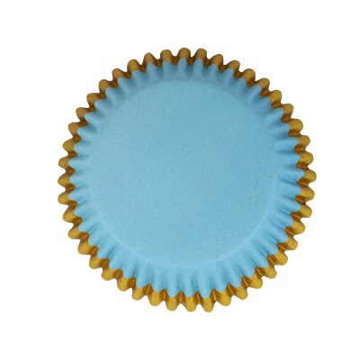 Blue with Gold Foil Trim Cupcake Liner
