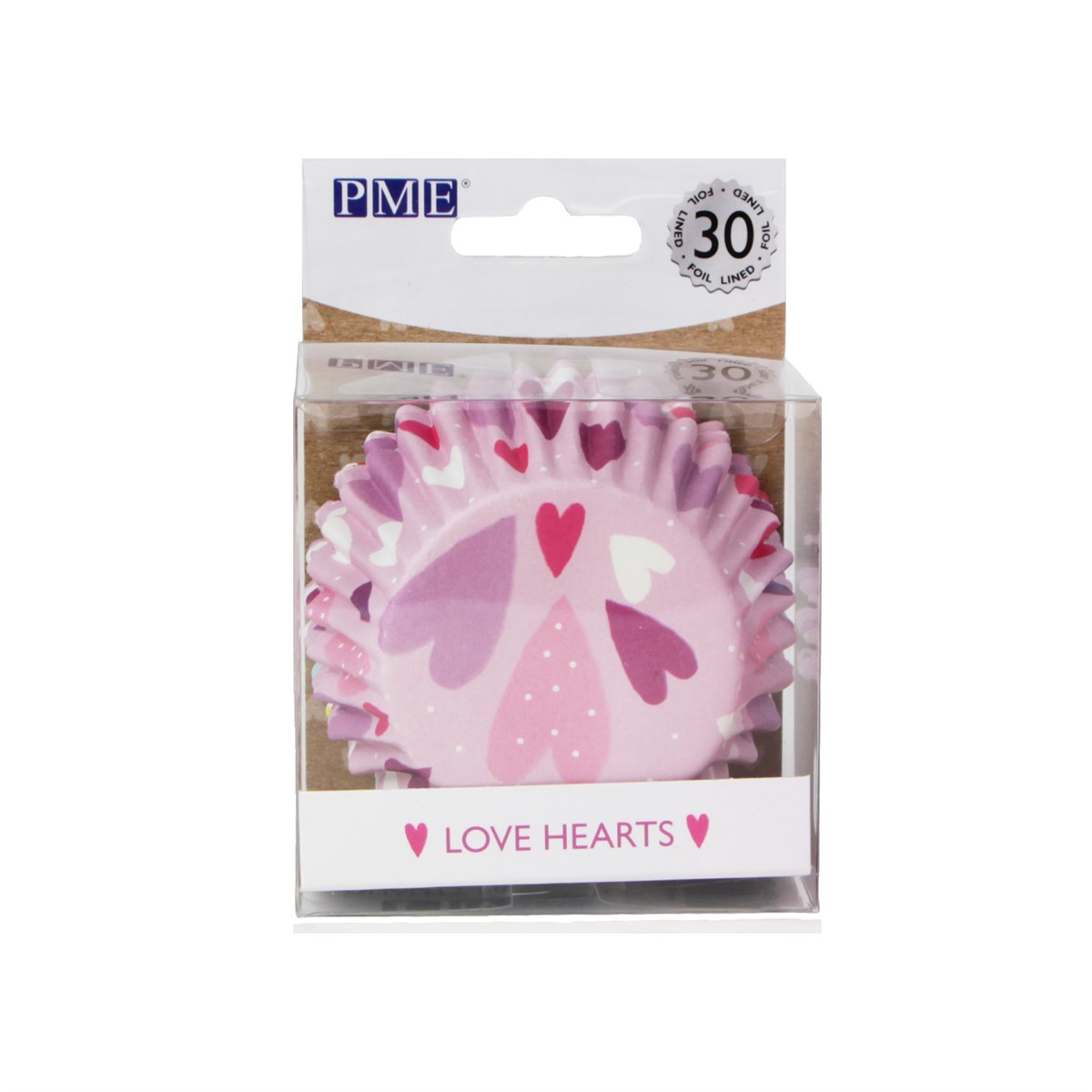 Love Hearts -Cupcake Cases Foil Lined - Pk/30