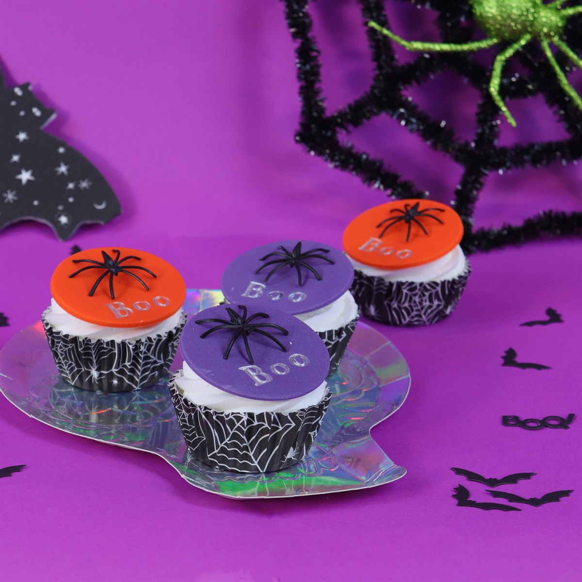 Halloween Foil-lined Cupcake Cases - Spiderwebs (Pack of 30)