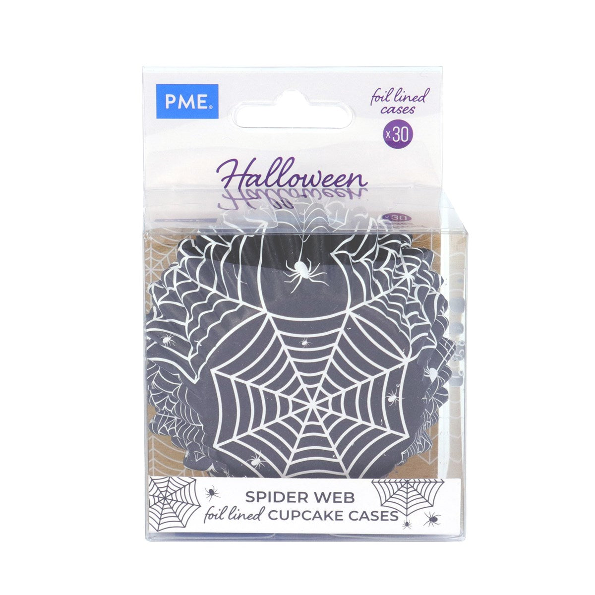 Halloween Foil-lined Cupcake Cases - Spiderwebs (Pack of 30)