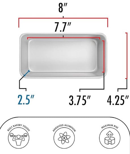 Bread Pan, 7.75" x 3.75" x 2.5" , Set of 2
