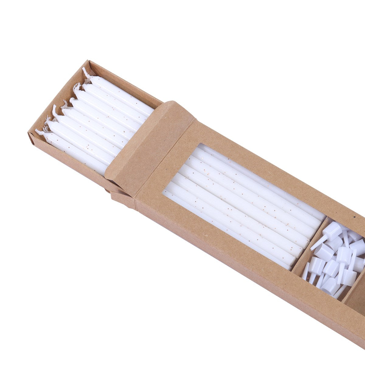 White with Gold Glitter Extra Tall with Holders