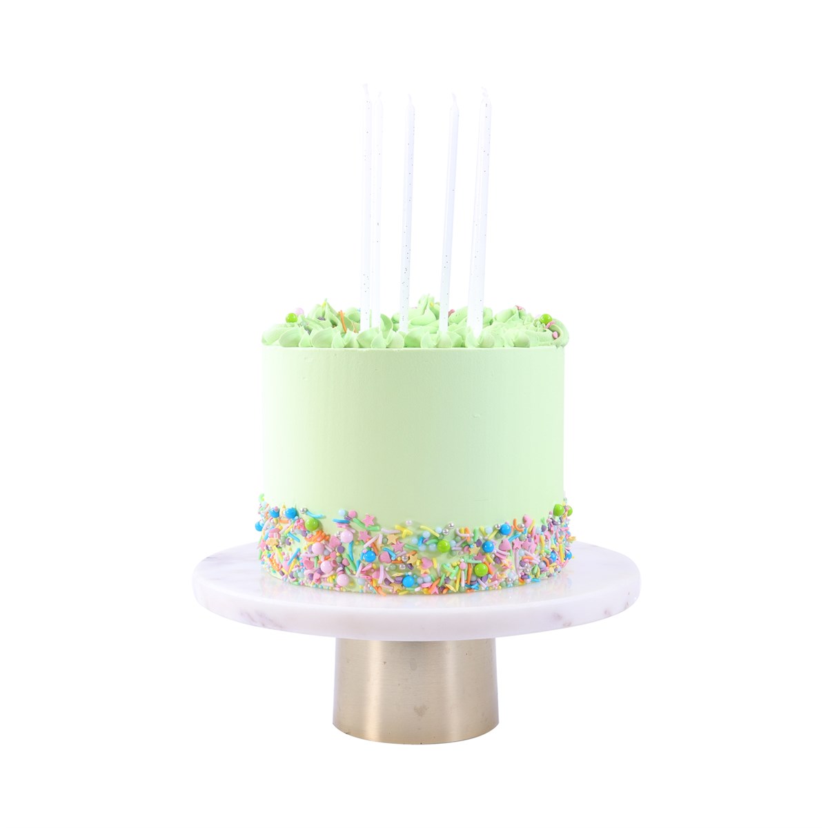 White with Gold Glitter Extra Tall with Holders