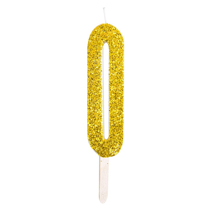 Gold Glitter Number Candles