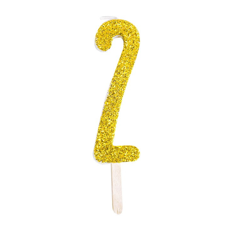 Gold Glitter Number Candles