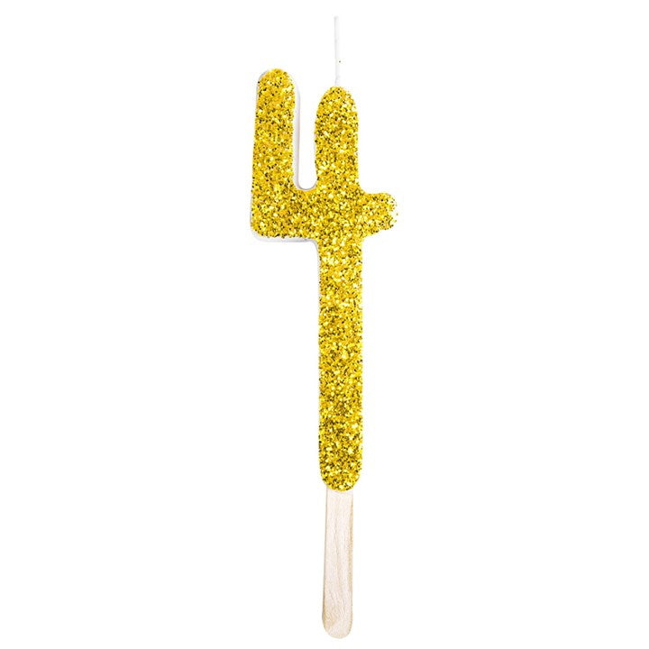 Gold Glitter Number Candles