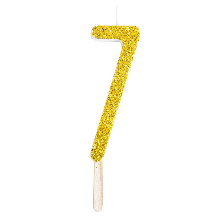 Gold Glitter Number Candles