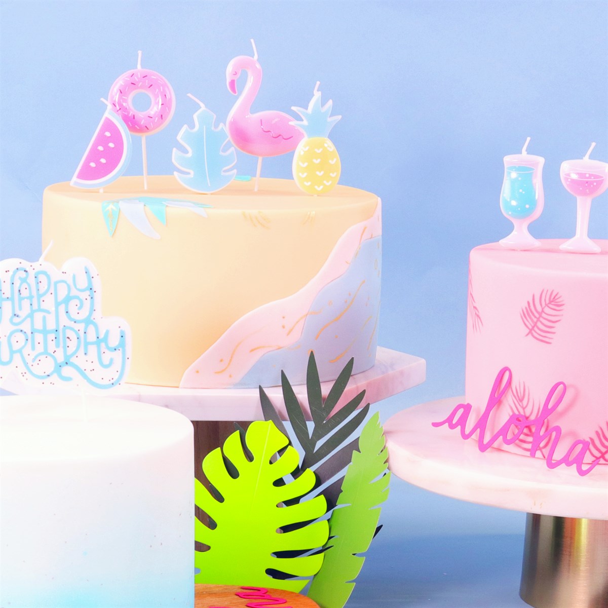 Tropical Party Set of 5 Candles