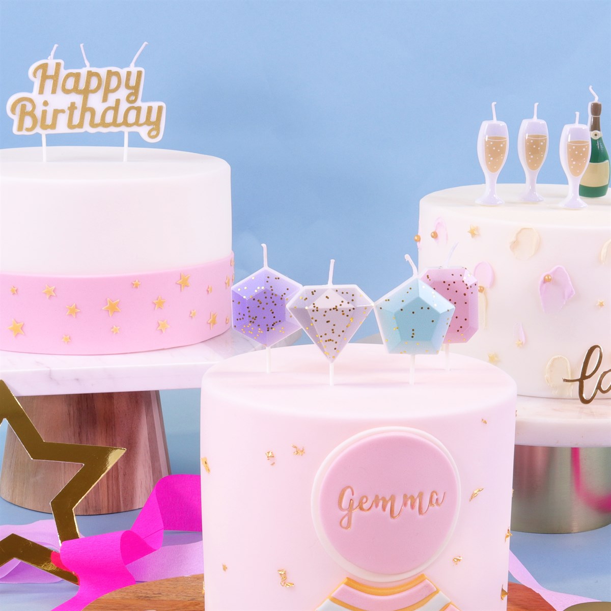 Candle Topper - Happy Birthday Gold