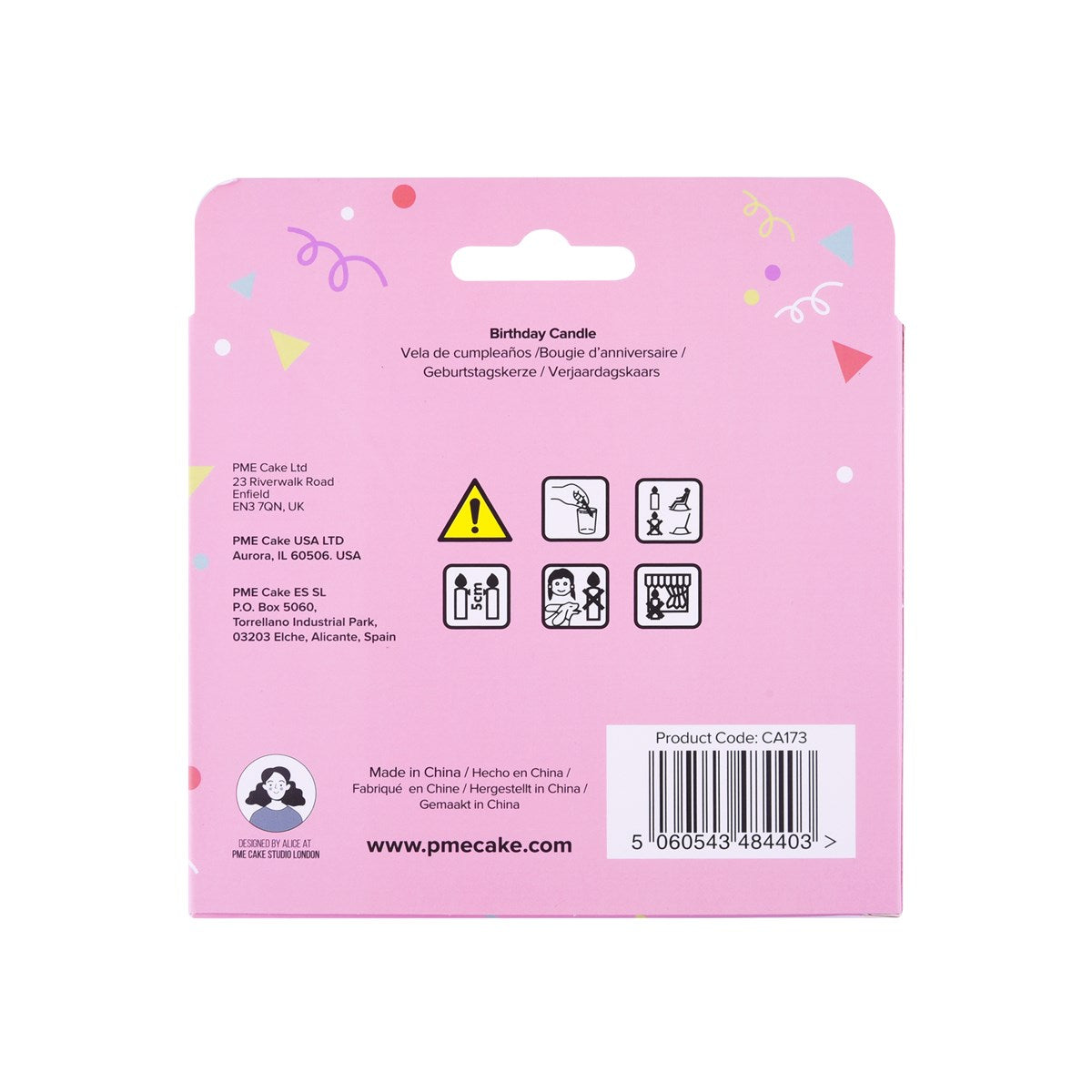 Candle Topper - Pink Pastel Birthday Candle