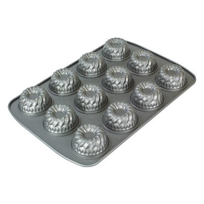 Non Stick - 12 Cup Mini Fancy Ring Pan (37.3 x 26.1mm / 14.7 x 10.3")