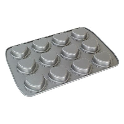 Non Stick - 12 Cup Mini Heart Pan (37.3 x 26.1mm )
