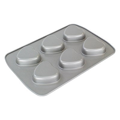 Non Stick - 6 Cup Heart Pan (37.3 x 26.1mm / 14.7 x 10.3")
