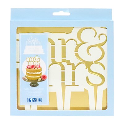 Plastic Cutters - Cake Topper Mr & Mrs Modern (185 x 185mm / 7.3 x 7.3")