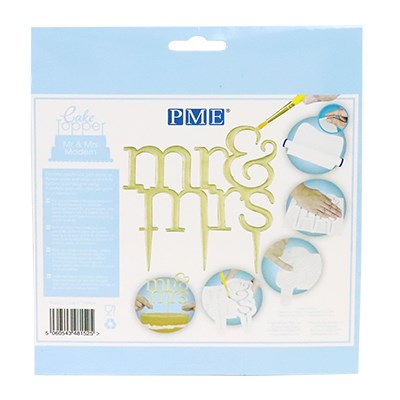 Plastic Cutters - Cake Topper Mr & Mrs Modern (185 x 185mm / 7.3 x 7.3")