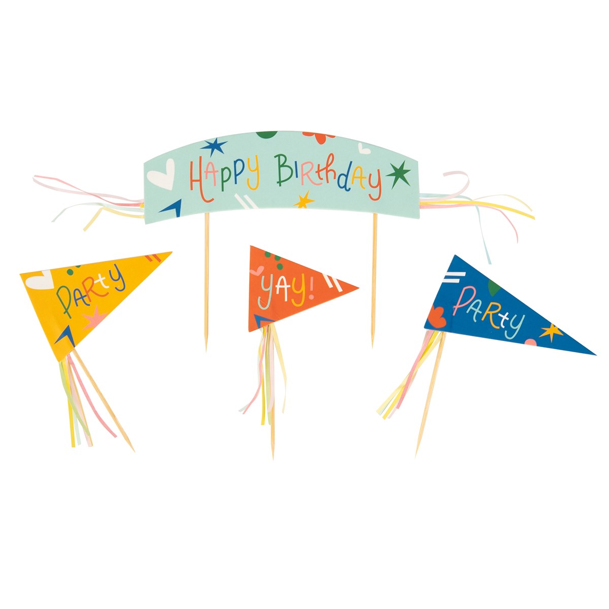 Cupcake Set - Happy Birthday (24 Cases and Toppers)