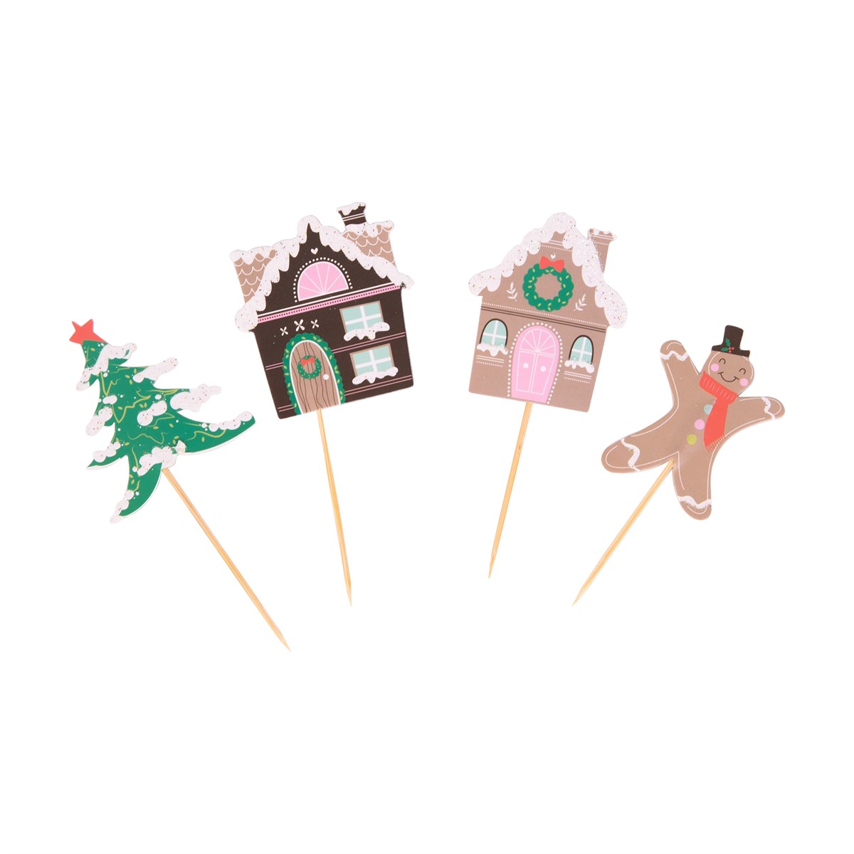 Cupcake Set - Gingerbread Village Christmas (24 Cases and Toppers)