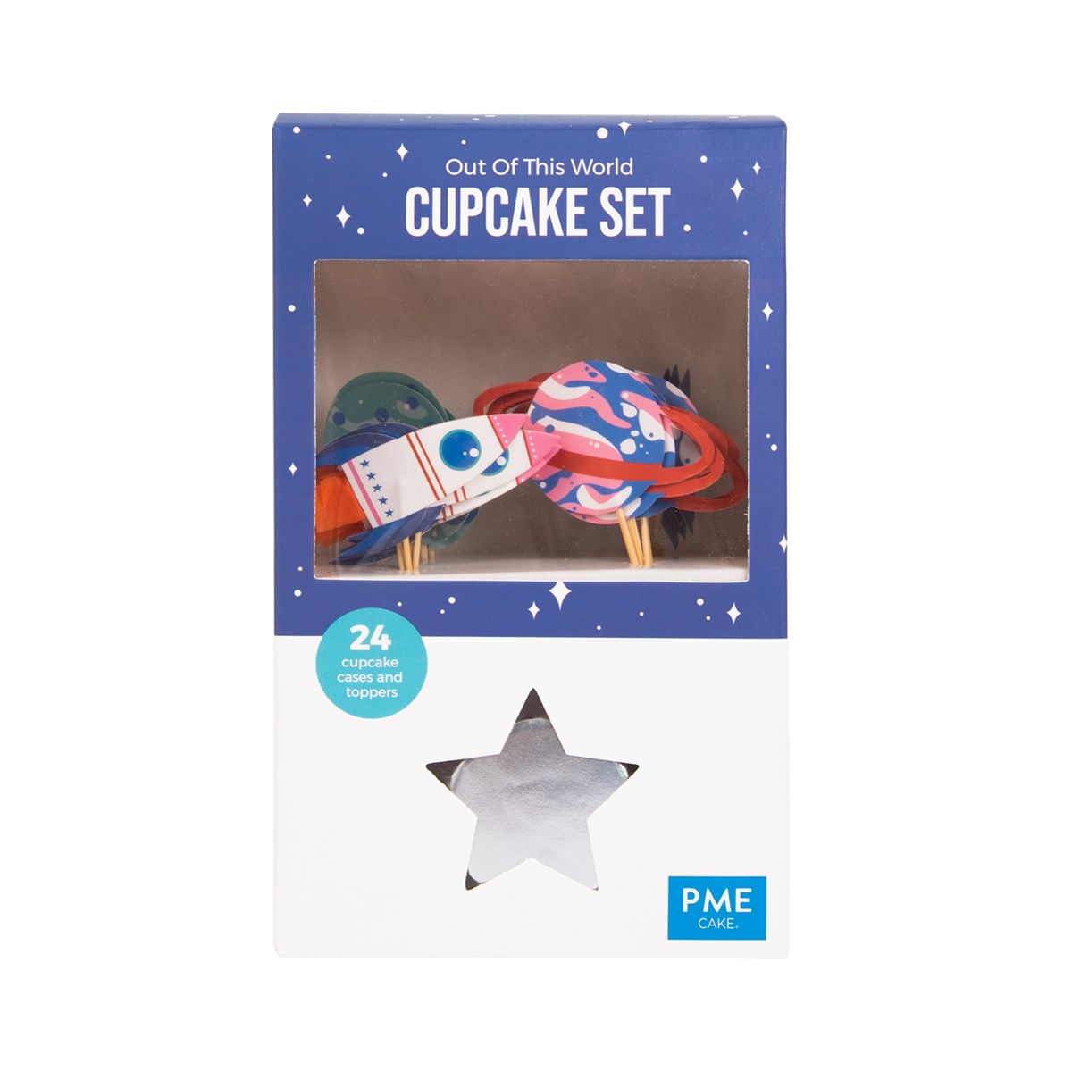 Cupcake Set - Space (24 Cases And Toppers)