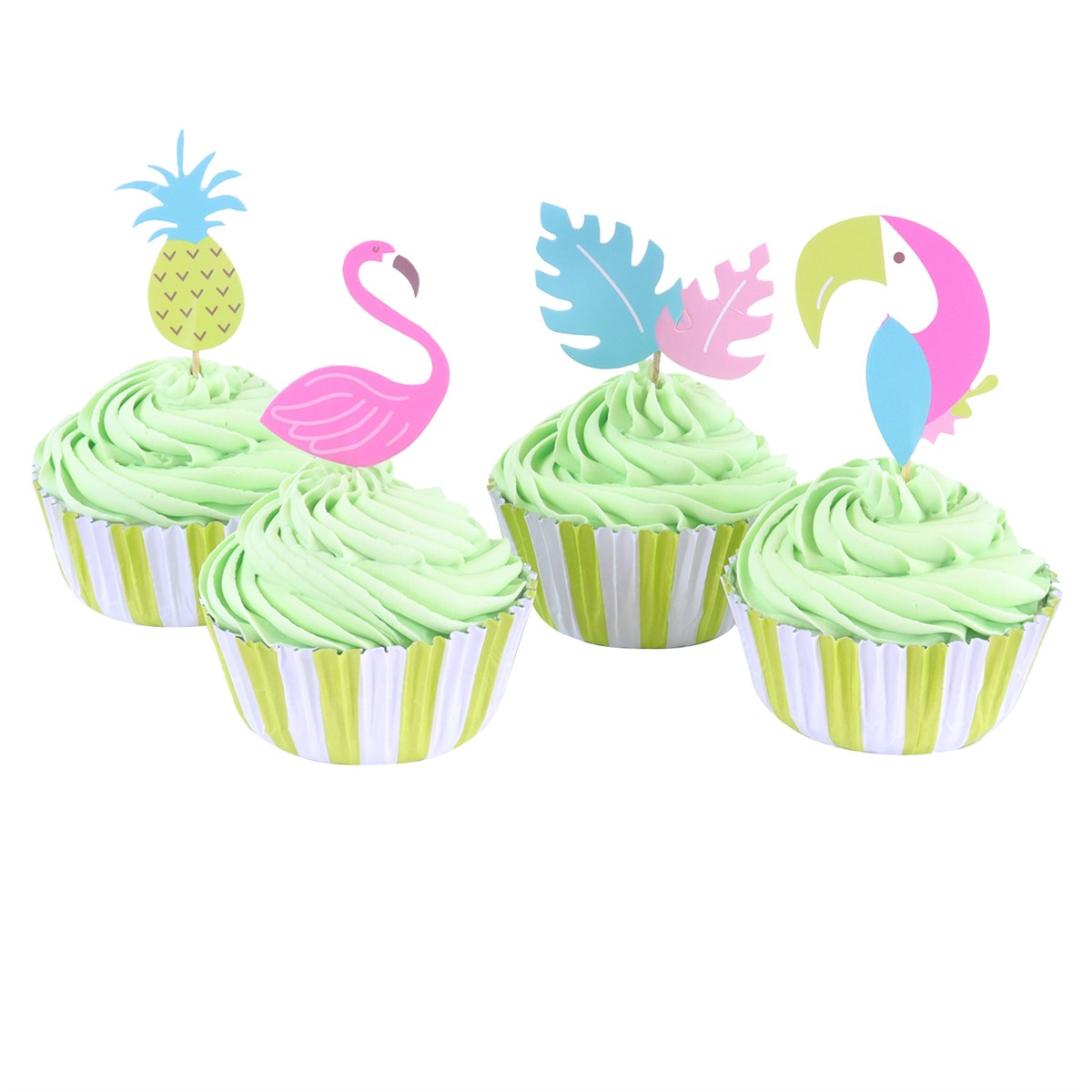 Cupcake Set - Tropical (24 Cases And Toppers)