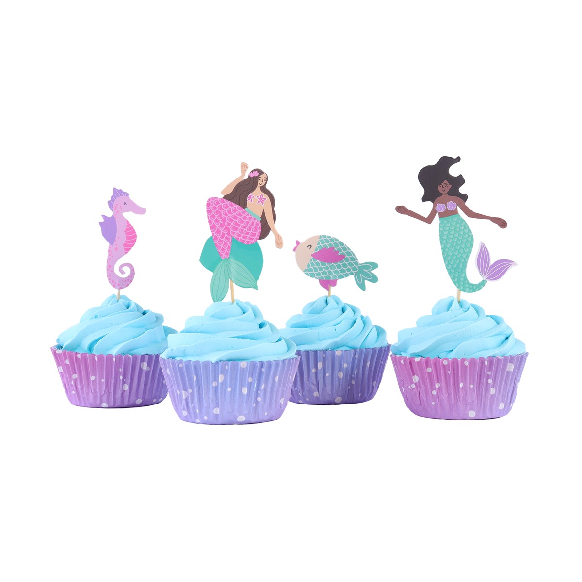 Cupcake Set - Mermaid (24 Cases And Toppers)