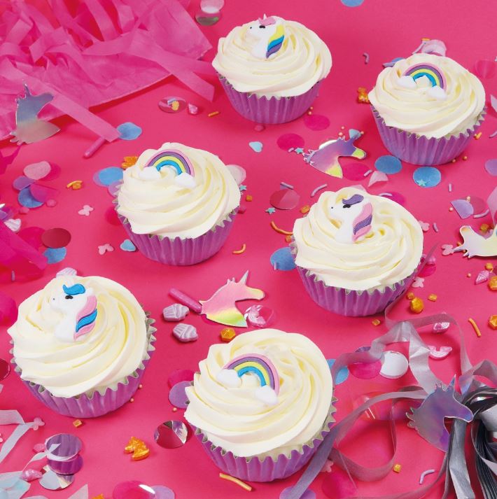 Edible Cupcake Toppers, Fantasy Unicorn, Pk/6