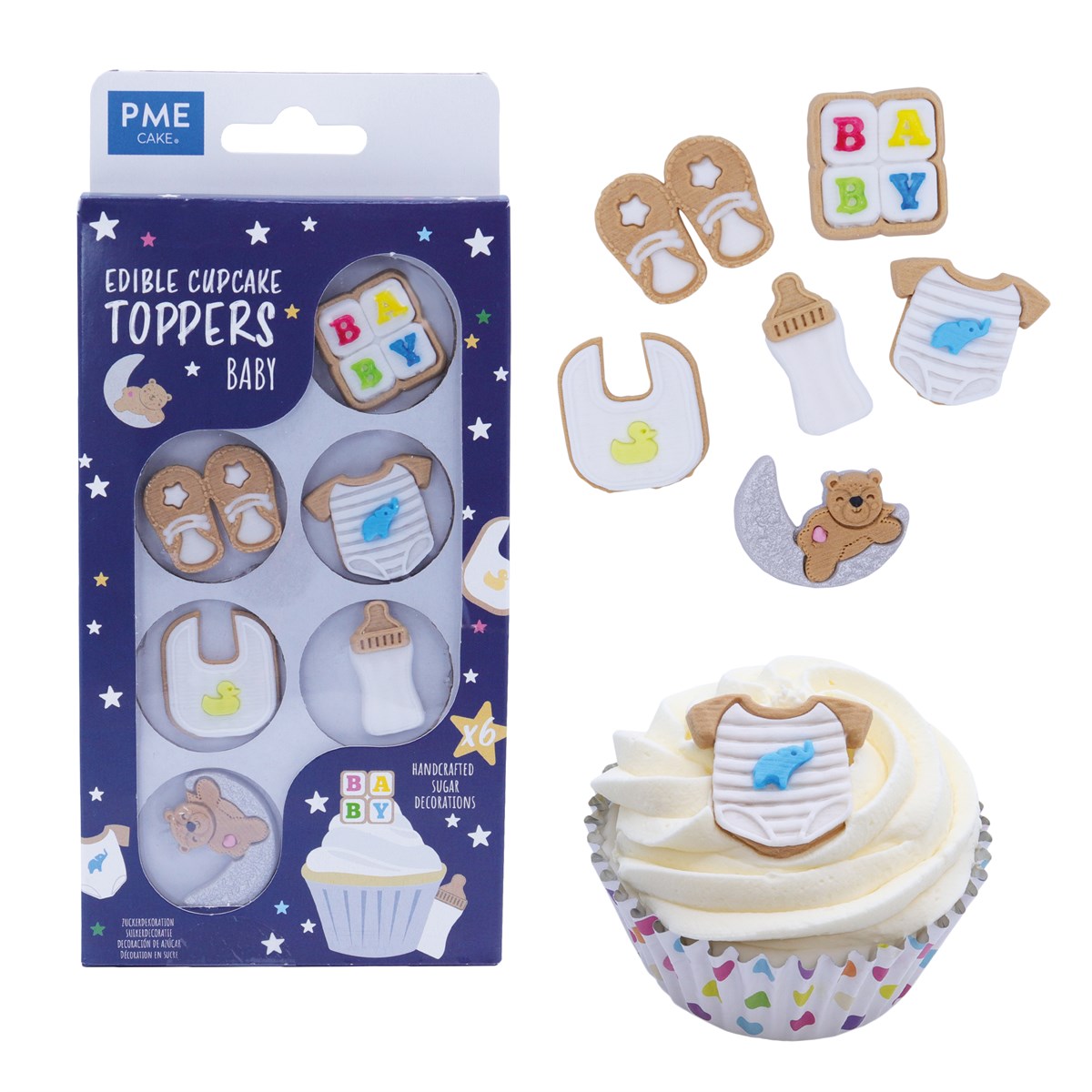 Edible Cupcake Toppers, Baby, Pk/6