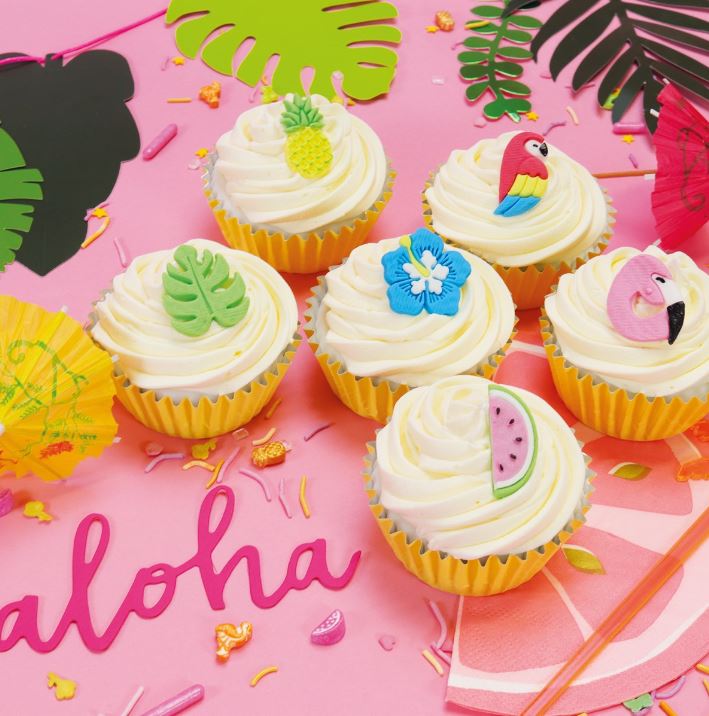 Edible Cupcake Toppers, Tropical, Pk/6