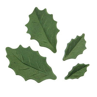 Foliage Plunger Cutters - Stainless Steel Cutters - Holly Leaf Set of 3