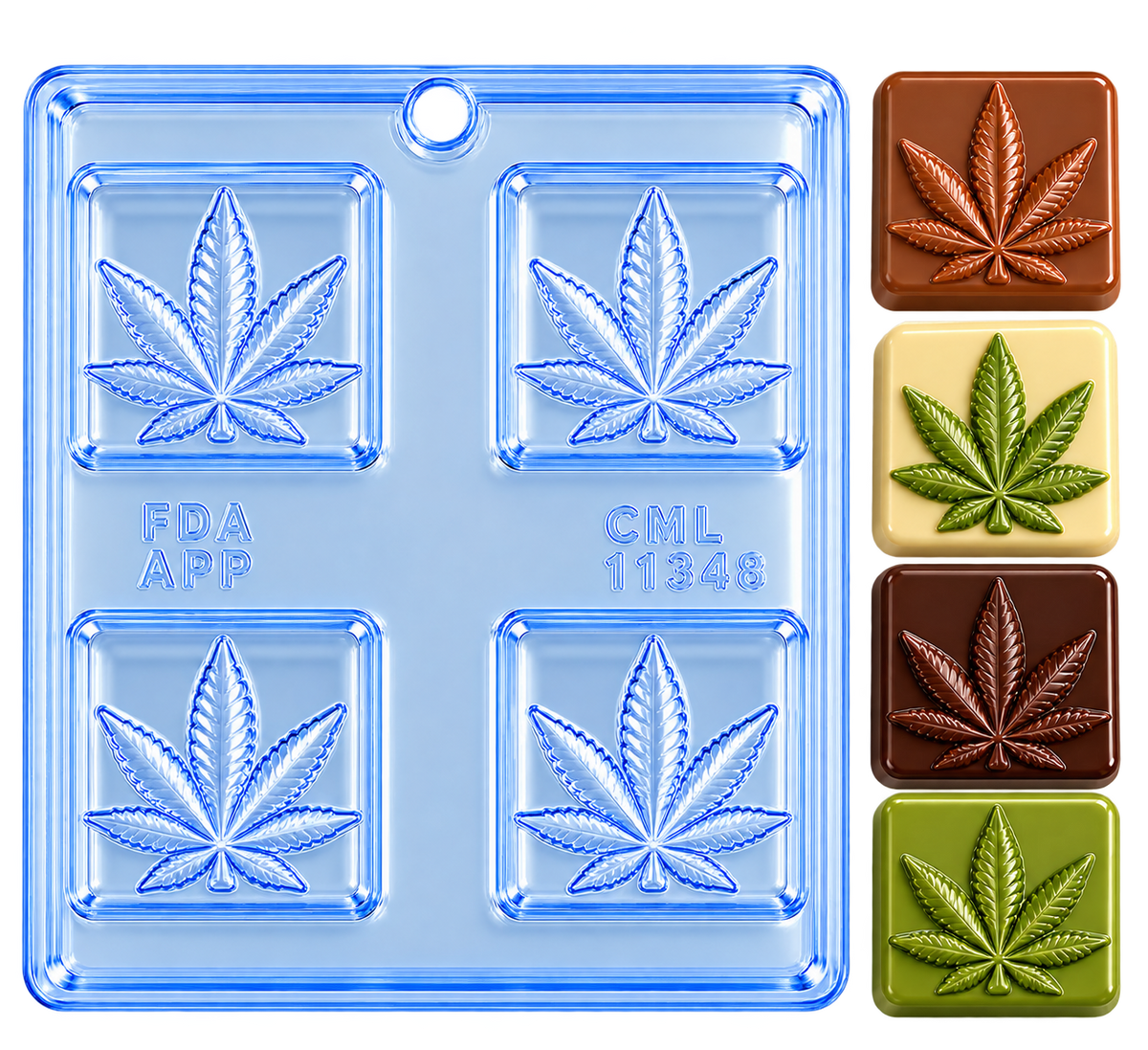 Marijuana Leaf Square Mold