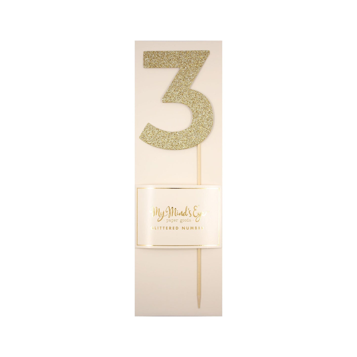 Gold Glitter Number Picks